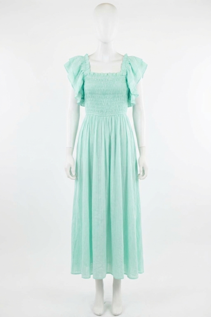 NEW BIBI smocked layer dress in mint